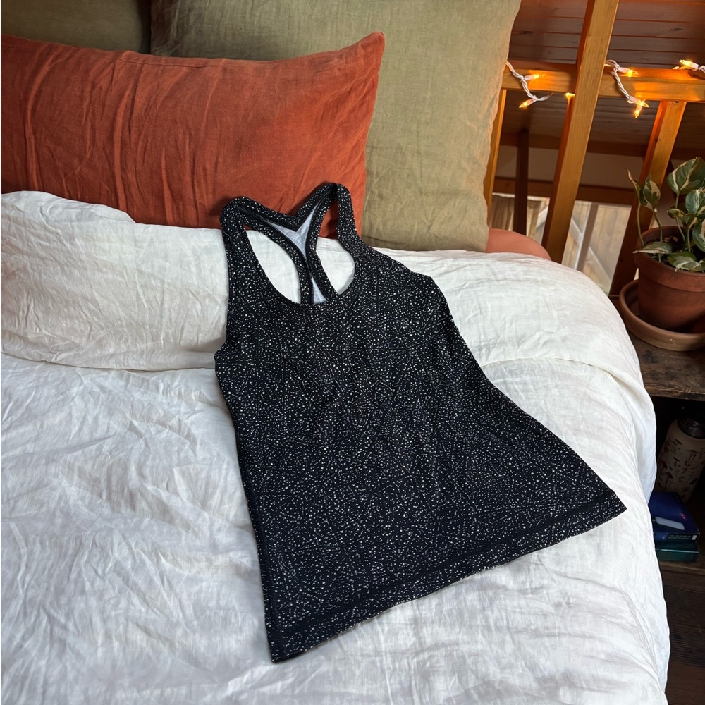 Lululemon Athletica Racerback Black and White Speckled Tank Top